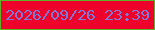 文字の大きさ：2、枠の色：5fb127、背景の色：ee012a、文字の色：7f79d5 無料ブログパーツのブログ時計