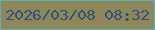 文字の大きさ：2、枠の色：5fb1b6、背景の色：8d8759、文字の色：32517a 無料ブログパーツのブログ時計