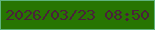文字の大きさ：5、枠の色：5fb37d、背景の色：277502、文字の色：4a213a 無料ブログパーツのブログ時計