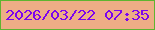 文字の大きさ：4、枠の色：5fb430、背景の色：eead86、文字の色：7c04ee 無料ブログパーツのブログ時計