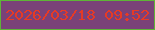 文字の大きさ：5、枠の色：5fb437、背景の色：7a4278、文字の色：e63a25 無料ブログパーツのブログ時計