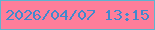 文字の大きさ：1、枠の色：5fb4cf、背景の色：ff7e9a、文字の色：4189cd 無料ブログパーツのブログ時計