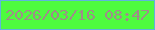 文字の大きさ：4、枠の色：5fb4dd、背景の色：4efb3f、文字の色：a08c89 無料ブログパーツのブログ時計