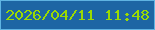 文字の大きさ：3、枠の色：5fb4e2、背景の色：1d66a4、文字の色：9bda02 無料ブログパーツのブログ時計