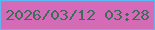 文字の大きさ：2、枠の色：5fb5f6、背景の色：d56ab8、文字の色：3c6d58 無料ブログパーツのブログ時計