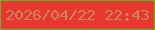 文字の大きさ：2、枠の色：5fb62a、背景の色：e7372e、文字の色：c98658 無料ブログパーツのブログ時計