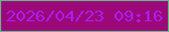 文字の大きさ：3、枠の色：5fb987、背景の色：9d0879、文字の色：a81ef2 無料ブログパーツのブログ時計