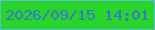 文字の大きさ：4、枠の色：5fbadf、背景の色：27d627、文字の色：3c72db 無料ブログパーツのブログ時計