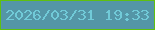 文字の大きさ：5、枠の色：5fc010、背景の色：5496a7、文字の色：71cad8 無料ブログパーツのブログ時計