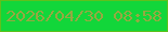 文字の大きさ：2、枠の色：5fc01c、背景の色：12d63a、文字の色：95a941 無料ブログパーツのブログ時計