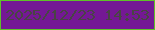 文字の大きさ：2、枠の色：5fc228、背景の色：741895、文字の色：494445 無料ブログパーツのブログ時計