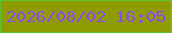 文字の大きさ：5、枠の色：5fc232、背景の色：8f9b02、文字の色：8e4ee0 無料ブログパーツのブログ時計