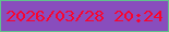 文字の大きさ：5、枠の色：5fc28c、背景の色：894dbd、文字の色：fa042e 無料ブログパーツのブログ時計