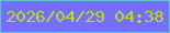 文字の大きさ：4、枠の色：5fc4d6、背景の色：756ffe、文字の色：bfd921 無料ブログパーツのブログ時計