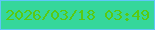 文字の大きさ：2、枠の色：5fc6f9、背景の色：35d79b、文字の色：58ca12 無料ブログパーツのブログ時計