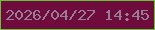 文字の大きさ：5、枠の色：5fc830、背景の色：700c3d、文字の色：967e94 無料ブログパーツのブログ時計