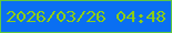 文字の大きさ：3、枠の色：5fc841、背景の色：0a6ff2、文字の色：8ccd14 無料ブログパーツのブログ時計