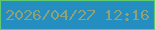 文字の大きさ：3、枠の色：5fca70、背景の色：248ec0、文字の色：8da27a 無料ブログパーツのブログ時計