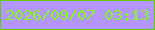 文字の大きさ：1、枠の色：5fce06、背景の色：b495fb、文字の色：81fc19 無料ブログパーツのブログ時計