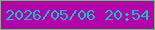 文字の大きさ：2、枠の色：5fcf5c、背景の色：b203aa、文字の色：14c0c3 無料ブログパーツのブログ時計
