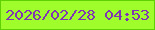 文字の大きさ：3、枠の色：5fd003、背景の色：9ffd2c、文字の色：8035b2 無料ブログパーツのブログ時計