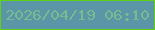 文字の大きさ：5、枠の色：5fd012、背景の色：5a95a8、文字の色：73bd8e 無料ブログパーツのブログ時計