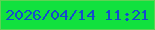文字の大きさ：1、枠の色：5fd254、背景の色：11e13e、文字の色：144bcd 無料ブログパーツのブログ時計