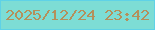 文字の大きさ：3、枠の色：5fd2e7、背景の色：7dddd5、文字の色：b4905c 無料ブログパーツのブログ時計
