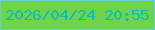文字の大きさ：1、枠の色：5fd4d6、背景の色：6fd34c、文字の色：0bbeb6 無料ブログパーツのブログ時計