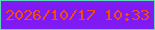 文字の大きさ：2、枠の色：5fd5ba、背景の色：7f1af3、文字の色：f04d16 無料ブログパーツのブログ時計