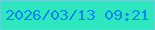 文字の大きさ：3、枠の色：5fd5d7、背景の色：2fe7bf、文字の色：0387f5 無料ブログパーツのブログ時計