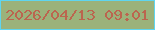 文字の大きさ：5、枠の色：5fd5f0、背景の色：9bb27b、文字の色：bb654f 無料ブログパーツのブログ時計