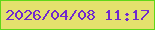文字の大きさ：4、枠の色：5fd718、背景の色：e3e16d、文字の色：7029ce 無料ブログパーツのブログ時計