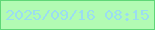 文字の大きさ：1、枠の色：5fd777、背景の色：b2fbb3、文字の色：9bddf0 無料ブログパーツのブログ時計