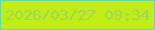 文字の大きさ：3、枠の色：5fd9af、背景の色：c0ed14、文字の色：9ed75e 無料ブログパーツのブログ時計