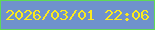 文字の大きさ：4、枠の色：5fda56、背景の色：6f92cc、文字の色：fcea1d 無料ブログパーツのブログ時計