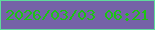 文字の大きさ：1、枠の色：5fdb9c、背景の色：7562a7、文字の色：1cc412 無料ブログパーツのブログ時計