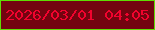 文字の大きさ：4、枠の色：5fdc04、背景の色：730410、文字の色：f1032e 無料ブログパーツのブログ時計