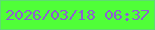 文字の大きさ：1、枠の色：5fdc71、背景の色：50ff38、文字の色：8d5fd0 無料ブログパーツのブログ時計