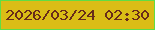 文字の大きさ：1、枠の色：5fdd45、背景の色：dabd16、文字の色：682c1a 無料ブログパーツのブログ時計