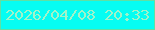文字の大きさ：1、枠の色：5fe0a4、背景の色：06fdf2、文字の色：a1f3c9 無料ブログパーツのブログ時計