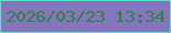 文字の大きさ：1、枠の色：5fe2c0、背景の色：8476bc、文字の色：337f3c 無料ブログパーツのブログ時計