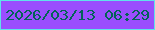 文字の大きさ：4、枠の色：5fe2eb、背景の色：9a4efe、文字の色：036357 無料ブログパーツのブログ時計