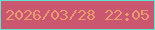 文字の大きさ：5、枠の色：5fe4d1、背景の色：cb566f、文字の色：e89a71 無料ブログパーツのブログ時計