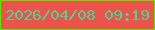 文字の大きさ：2、枠の色：5fe503、背景の色：ed524b、文字の色：4bd595 無料ブログパーツのブログ時計