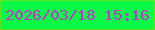 文字の大きさ：3、枠の色：5fe620、背景の色：09fa46、文字の色：ce2dda 無料ブログパーツのブログ時計