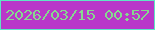 文字の大きさ：3、枠の色：5fe6c4、背景の色：b937c9、文字の色：86d88f 無料ブログパーツのブログ時計