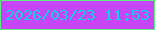 文字の大きさ：5、枠の色：5fef7f、背景の色：c646f6、文字の色：0dcee2 無料ブログパーツのブログ時計
