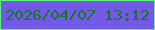 文字の大きさ：1、枠の色：5ff080、背景の色：735ae6、文字の色：177427 無料ブログパーツのブログ時計