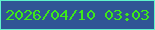 文字の大きさ：4、枠の色：5ff4cc、背景の色：305595、文字の色：3de91a 無料ブログパーツのブログ時計